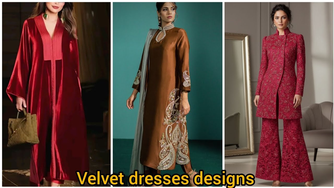 Velvet dress designs ideas for party and wedding function//attractive 
