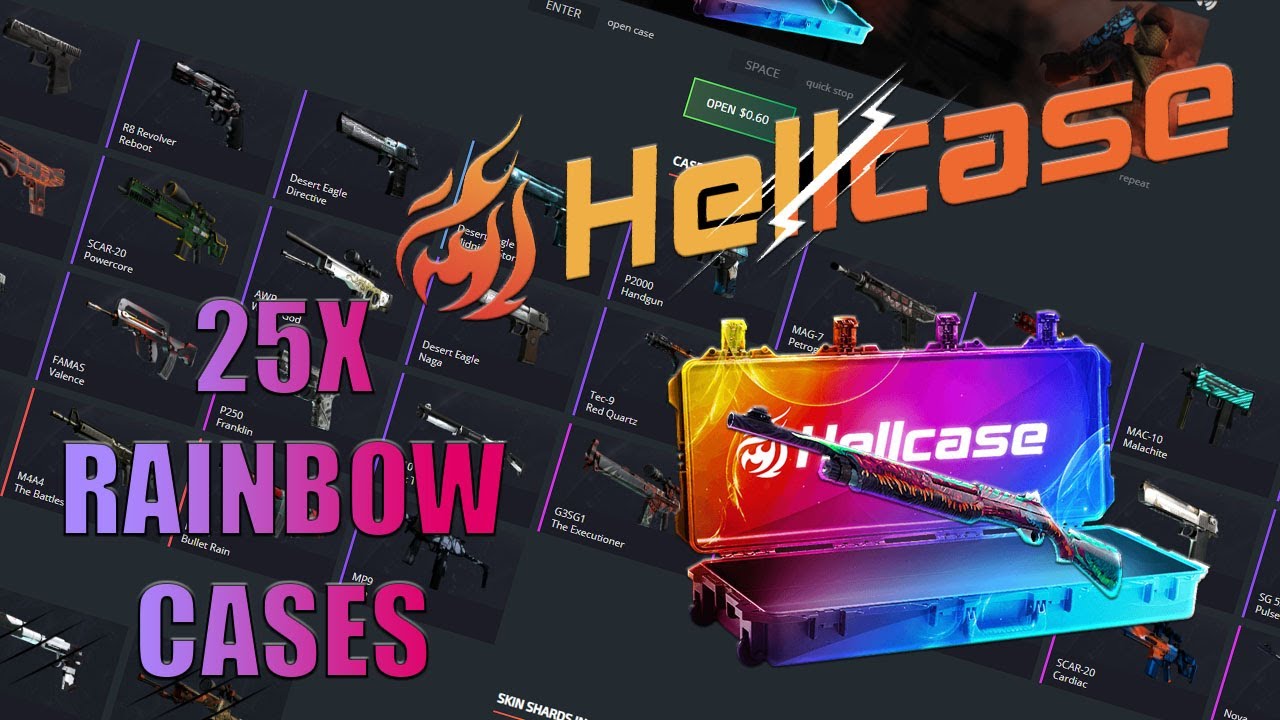 Opening 25X Rainbow Cases - Best Beginner Case | Hellcase Case Opening