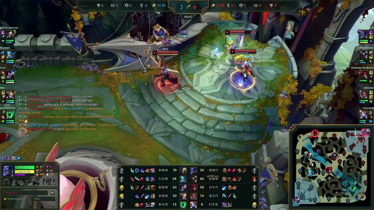 Shen Top invade eterno en la jungla de Gwen level 1 | Shen vs Singed Top