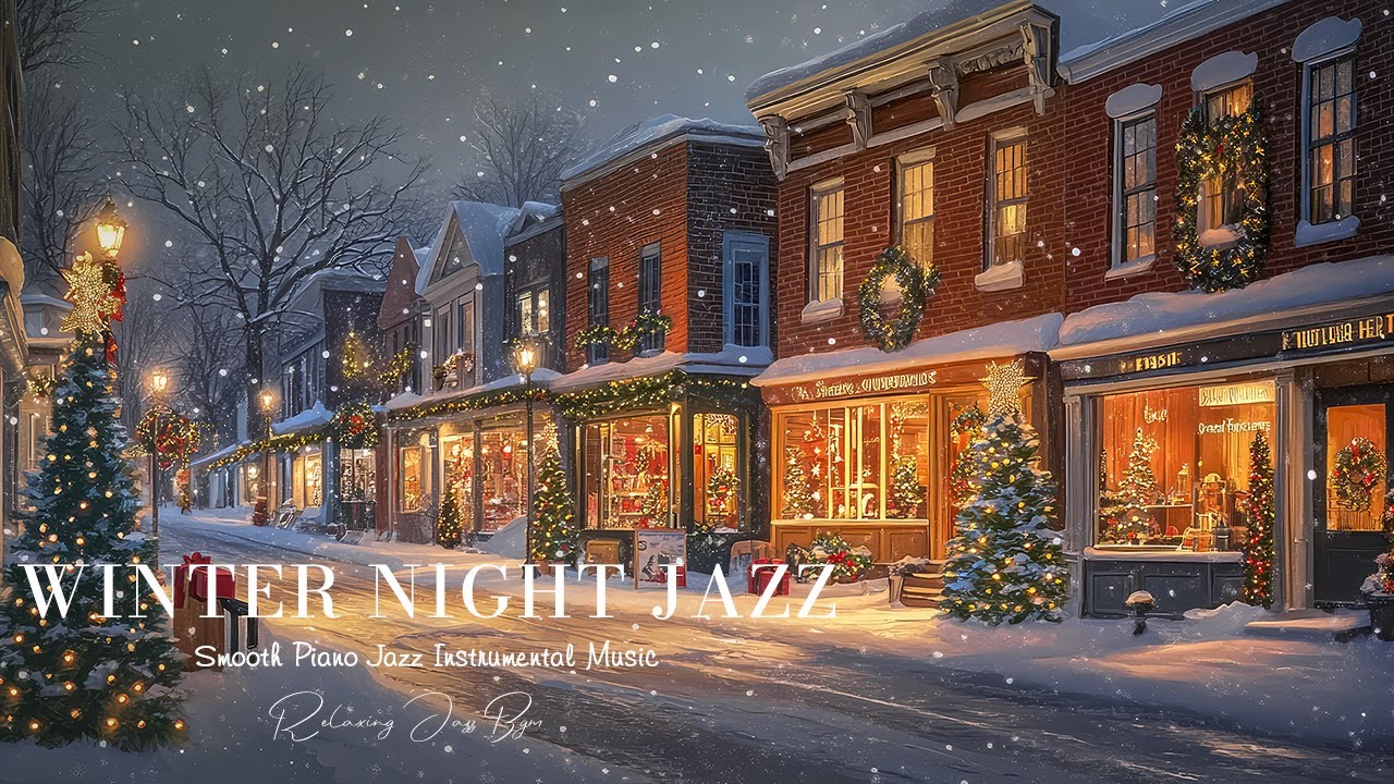 Late - Night Jazz & Snowy Winter Ambience: Beautiful Chill Piano Jazz Music - Cold Relaxing Jazz