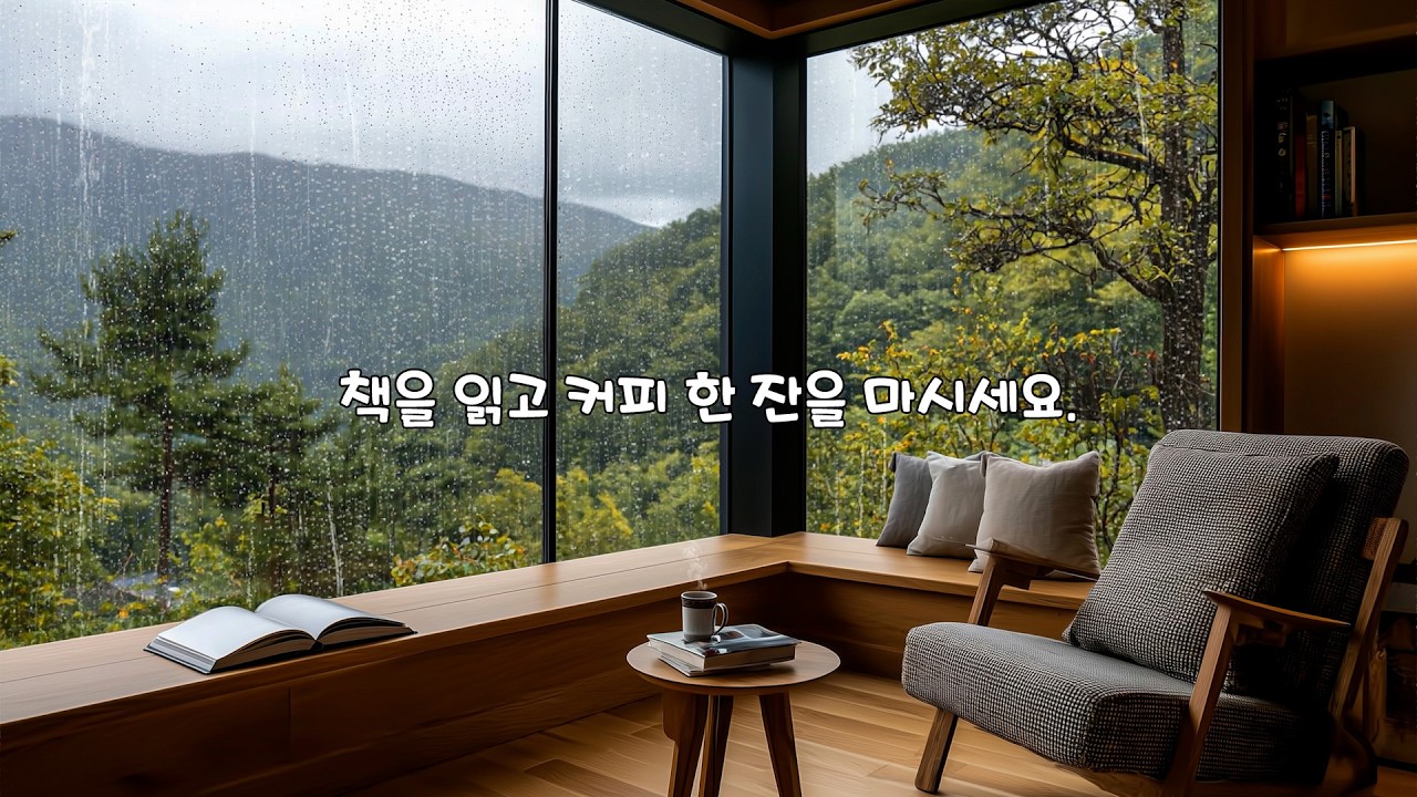 [Playlist] 비 오는 산속 도서관, 마음을 쉬게 하는 잔잔한 피아노 음악 | Gentle piano to rest your mind in a rainy library