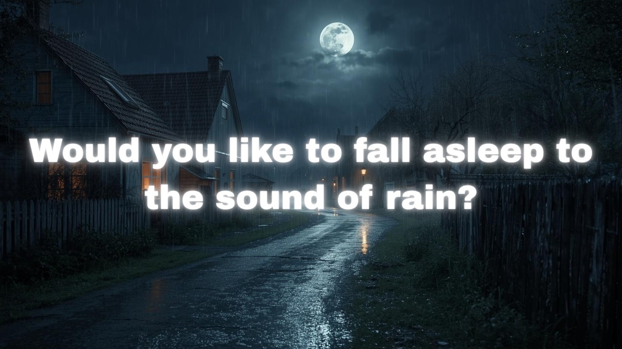 Rainy Night Village 🌙 Heavy Rain Sounds for Deep Sleep & Relaxation (No Music, Dark Screen)