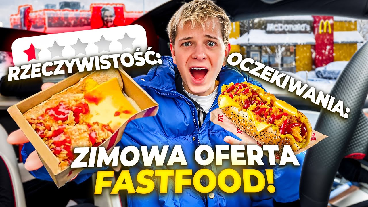 TESTUJĘ ZIMOWE JEDZENIE Z FAST FOODÓW 🥶🍔 😱| Dominik Rupiński