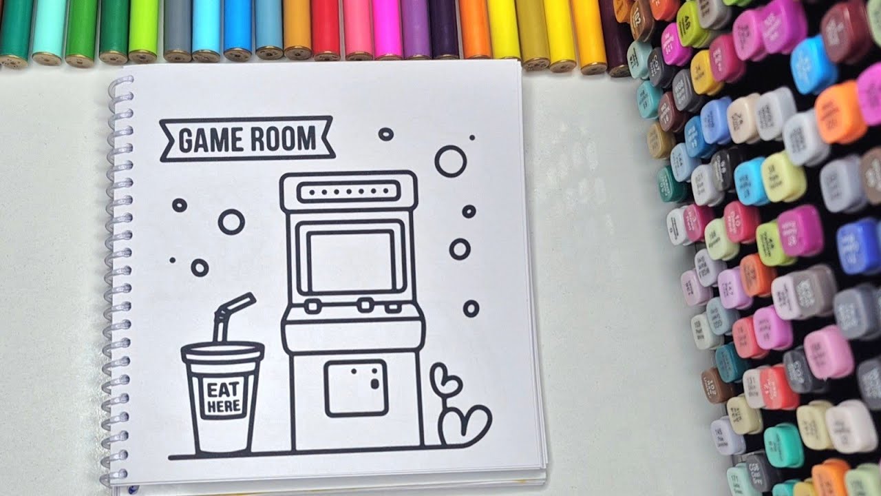 ASMR Coloring | Cozy Cute Game Room Coloring Book | Relaxing Rainbow Art Vibes
