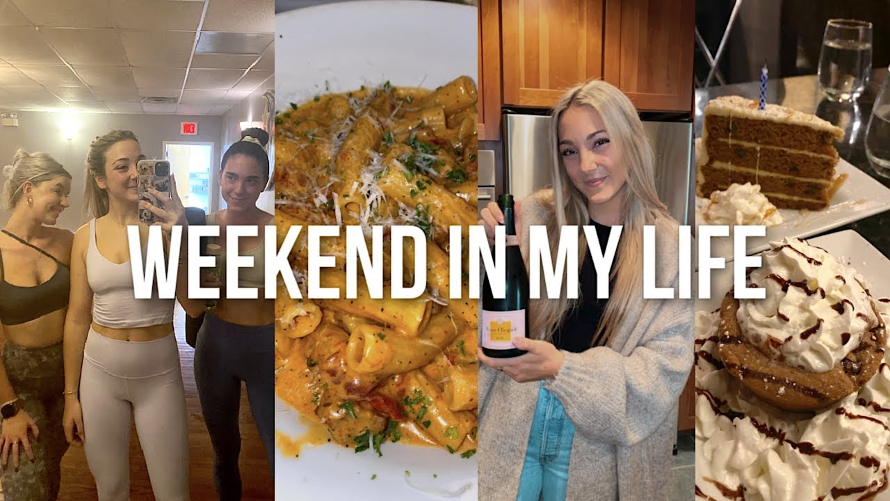 weekend vlog: visiting home, mom's bday celebrations, hot yoga + more!