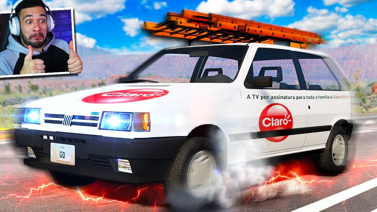 FIAT UNO com ESCADA e MOTOR de F1 no BeamNG.drive! (1000 cv)