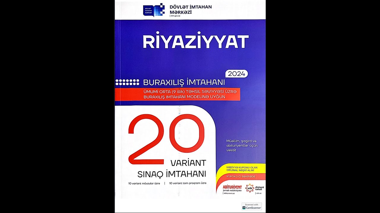 DİM yeni sınaqlar toplusu 2024 9-cu sinif (sınaq 4)