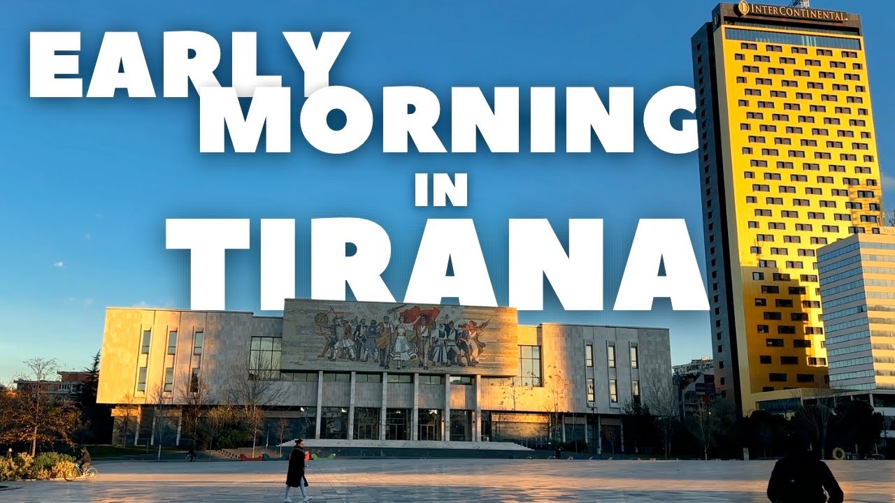 TIRANA at 7 AM - Early Morning Walk in Sunny Albania | 4K, 60fps