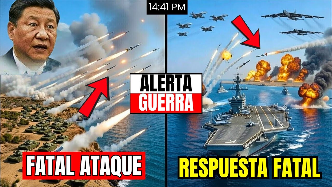 CHINA DISPARÓ 27 Misiles contra el USS Gerald R. Ford - Después 16 Bases Fueron Eliminadas...