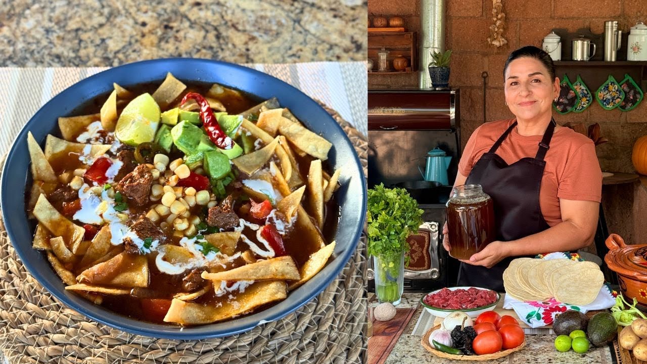 Sopa de Tortilla con Carne de Res - Estilo Ranchero - Receta con Sabor a Hogar - La Herencia de las