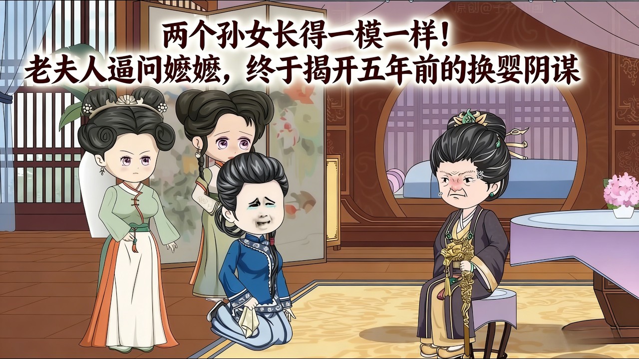 兩個孫女長得一模一樣！老夫人逼問嬤嬤，終於揭開五年前的換嬰陰謀#沙雕动画 #沙雕剧情 #穿越 #小说 #搞笑