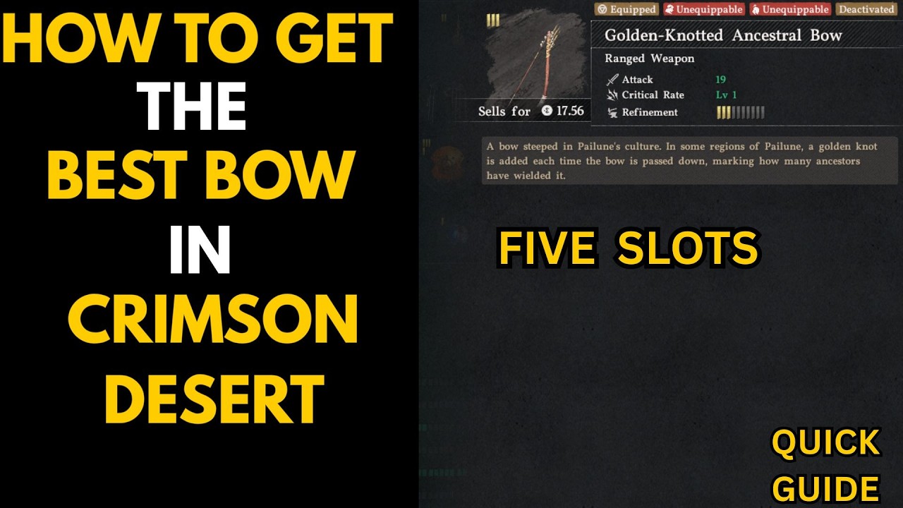 How To Get Legendary Golden Knotted Ancestral Bow THE BEST BOW IN THE GAME [Crimson Desert](FOR NOW)