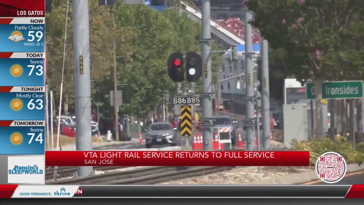 VTA Light Rail Service returns to full service in San Jose