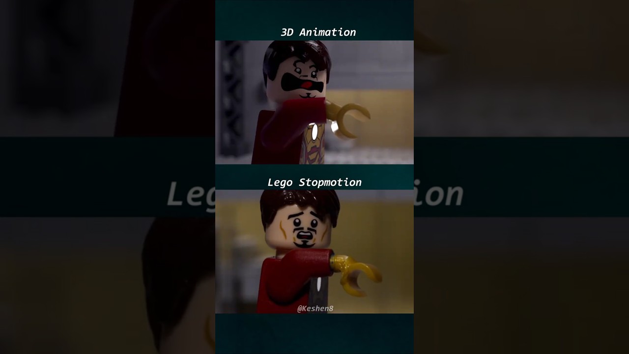 Новый костюм Железного человека из Lego | 3D-анимация против покадровой съёмки