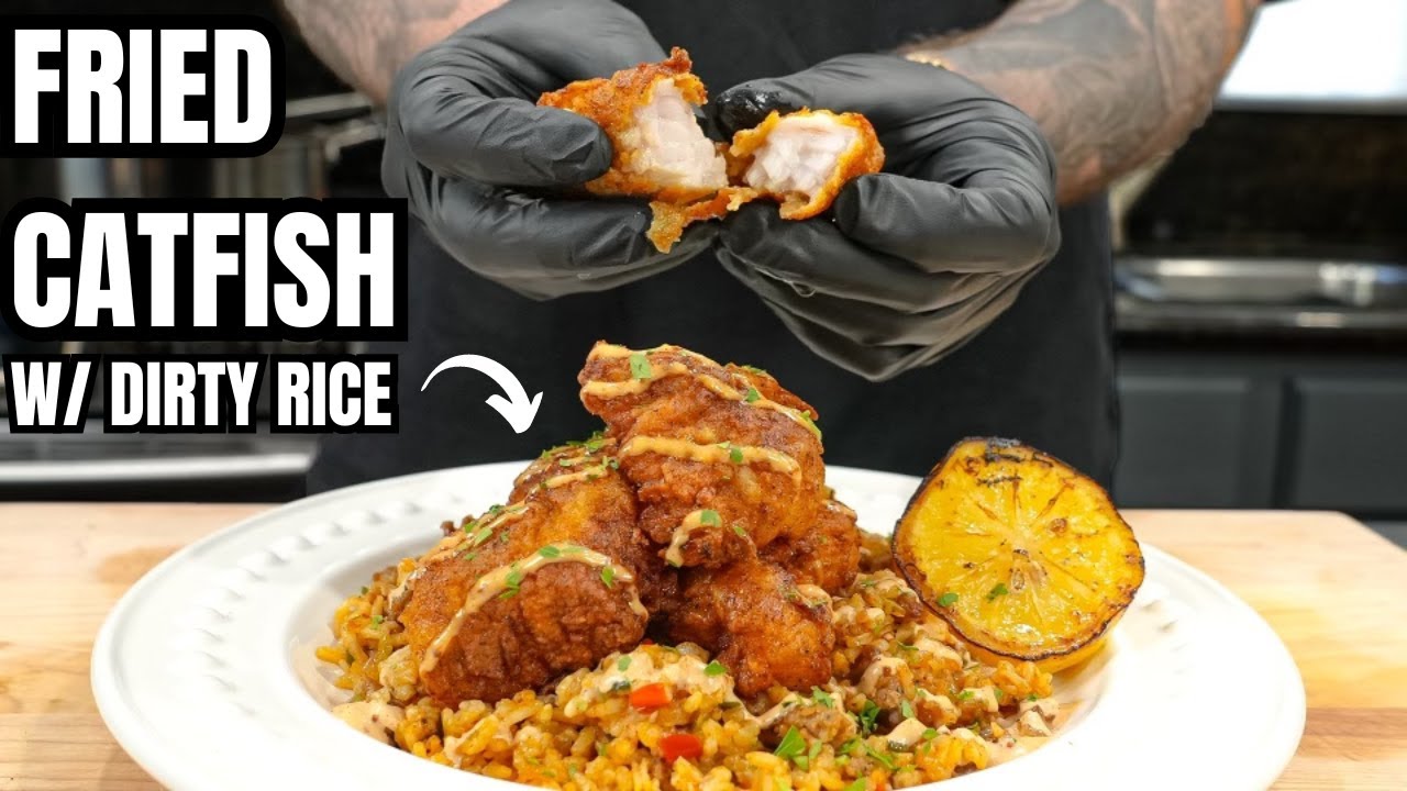 Perfectly Fried Catfish & Dirty Rice (Easy Weeknight Dinner!)