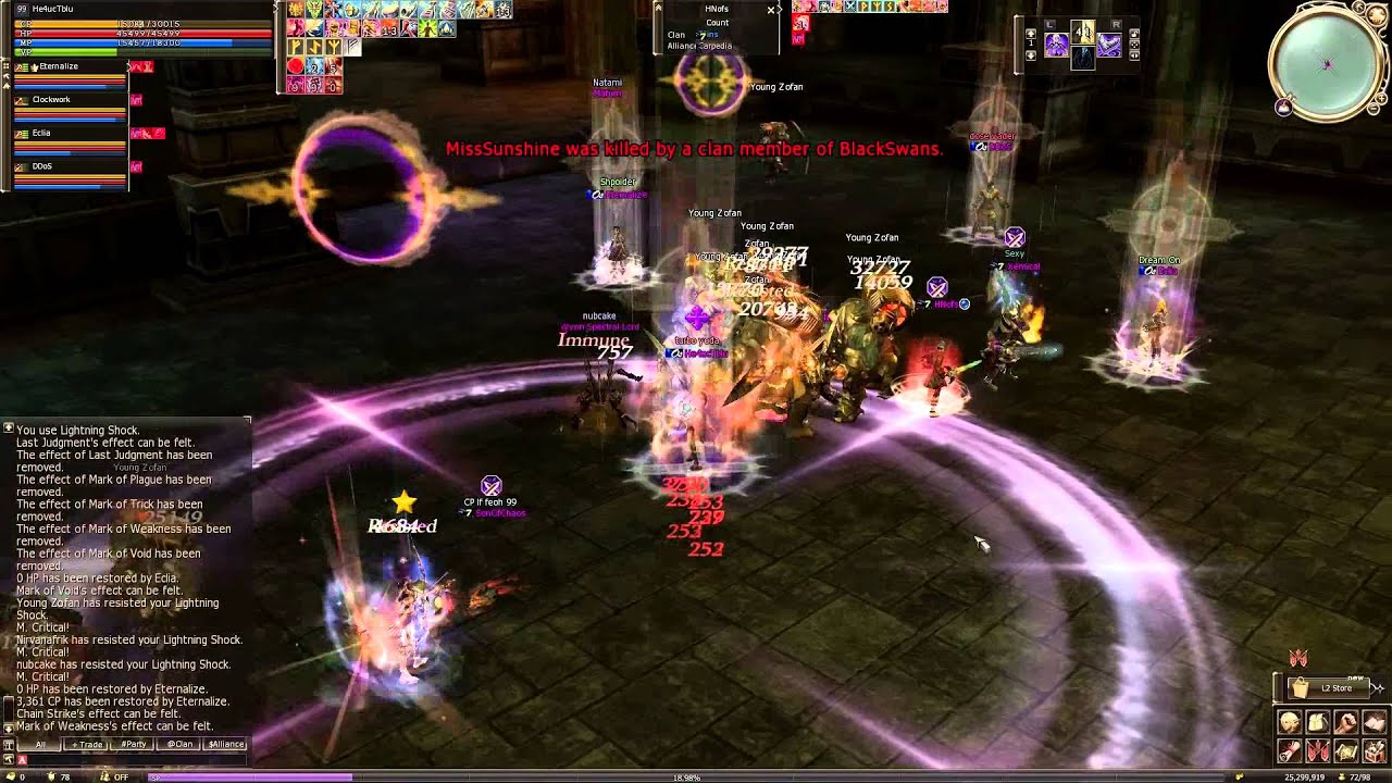 Lineage 2 - 5 vs clan - 99 Feoh Soulhound pov