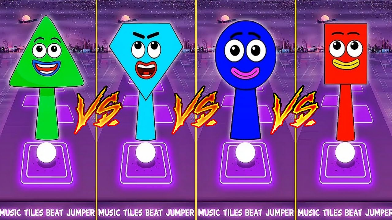 SPRUNKI OC FROM SAVE THE SHAPES 🔼🆚💎🆚🔵🆚🟥 COFFIN DANCE SONG IN TILES HOP