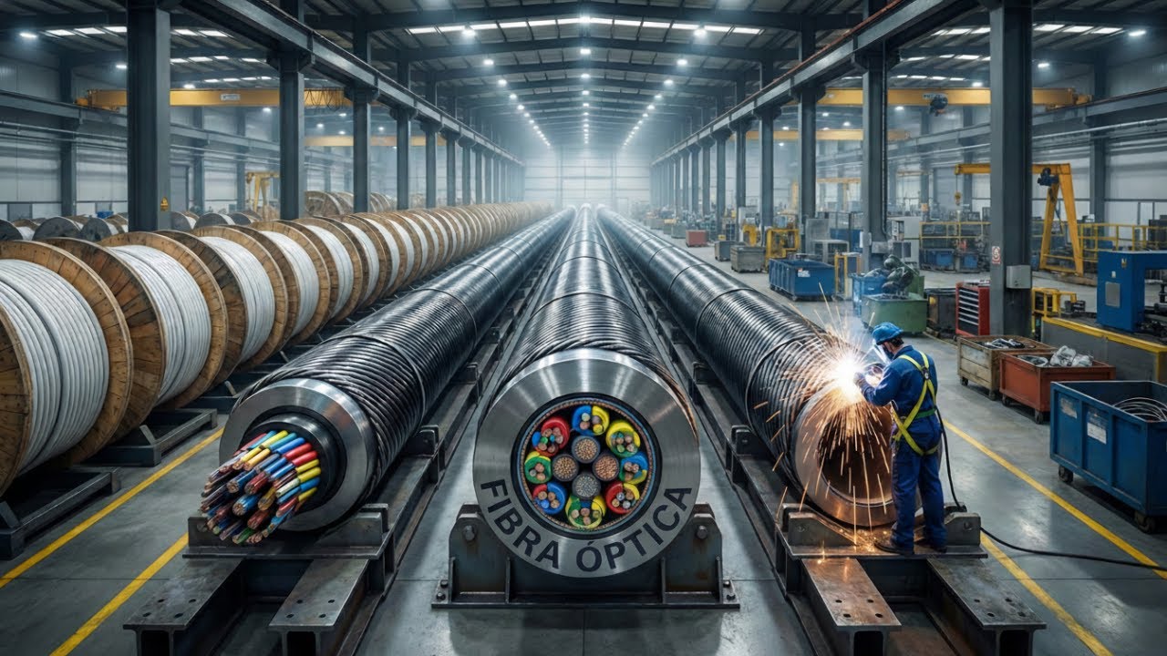 Como é Feito: A FIBRA ÓPTICA – A INCRÍVEL Fabricação do CABO Mais RÁPIDO do Mundo!