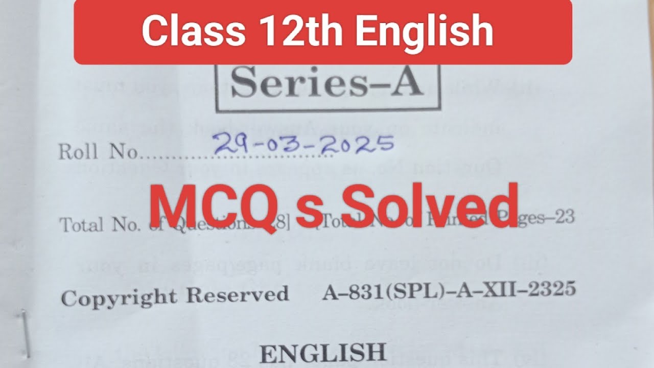 Question paper class 12th March 2025