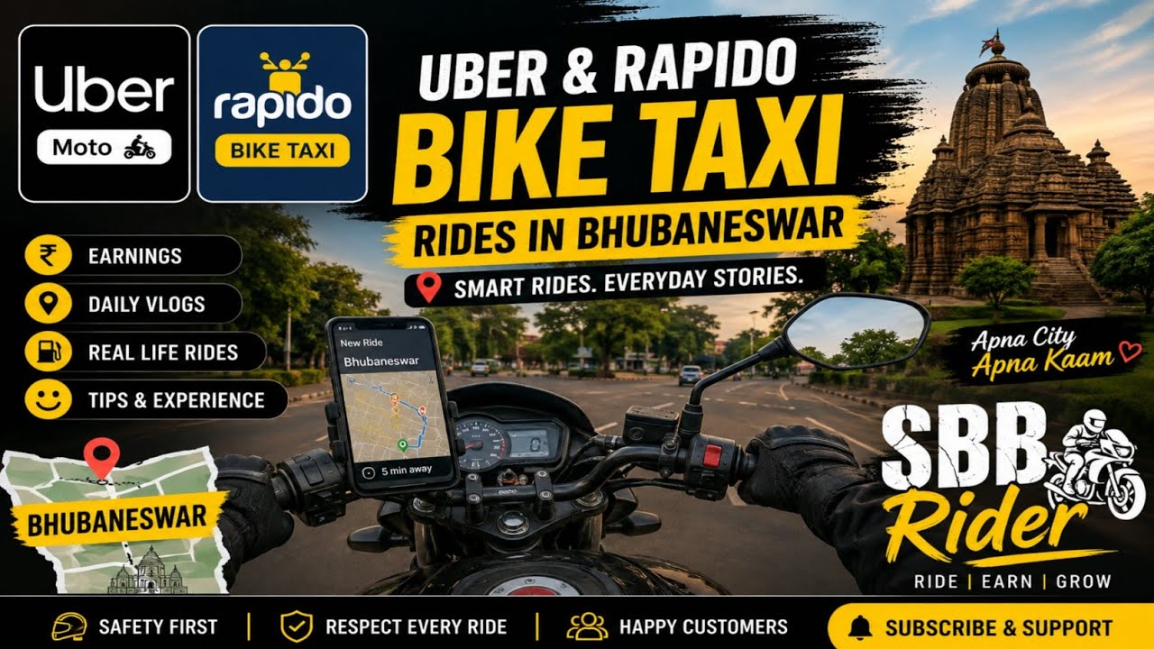 80 Day मैं 100000 Challenge, Day - 7 UBER Ride in Bhubaneswar #uber #ubermoto #rapido #biketaxi 
