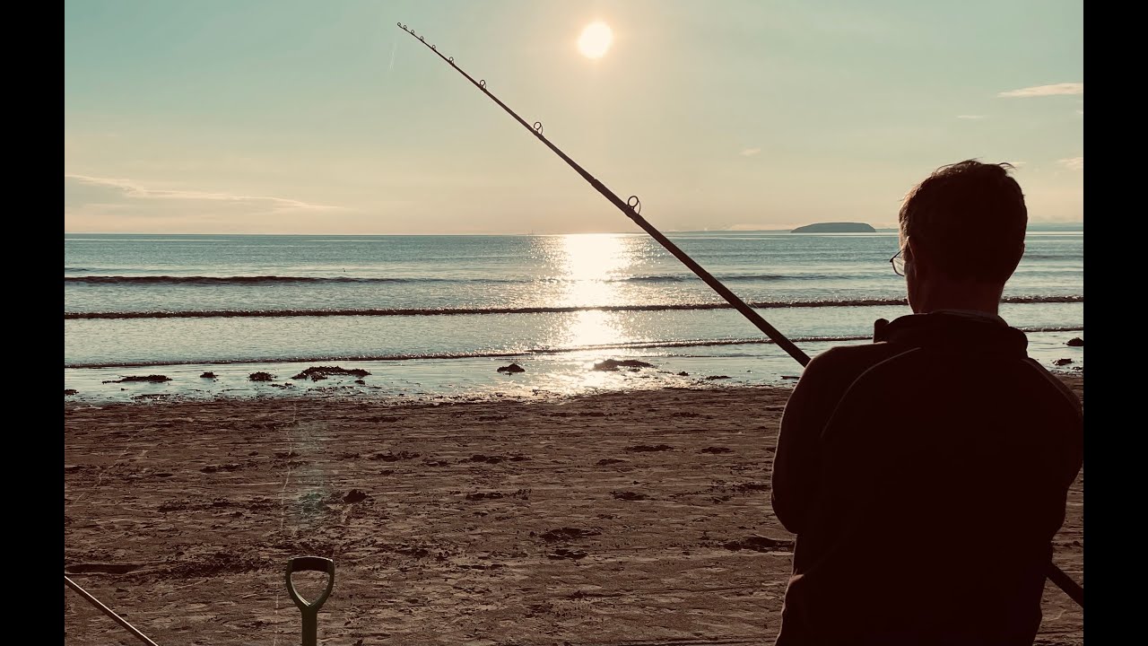 Sport in The Summer Sun  Sea Fishing The Bristol Channel  Brean Beach July 2021