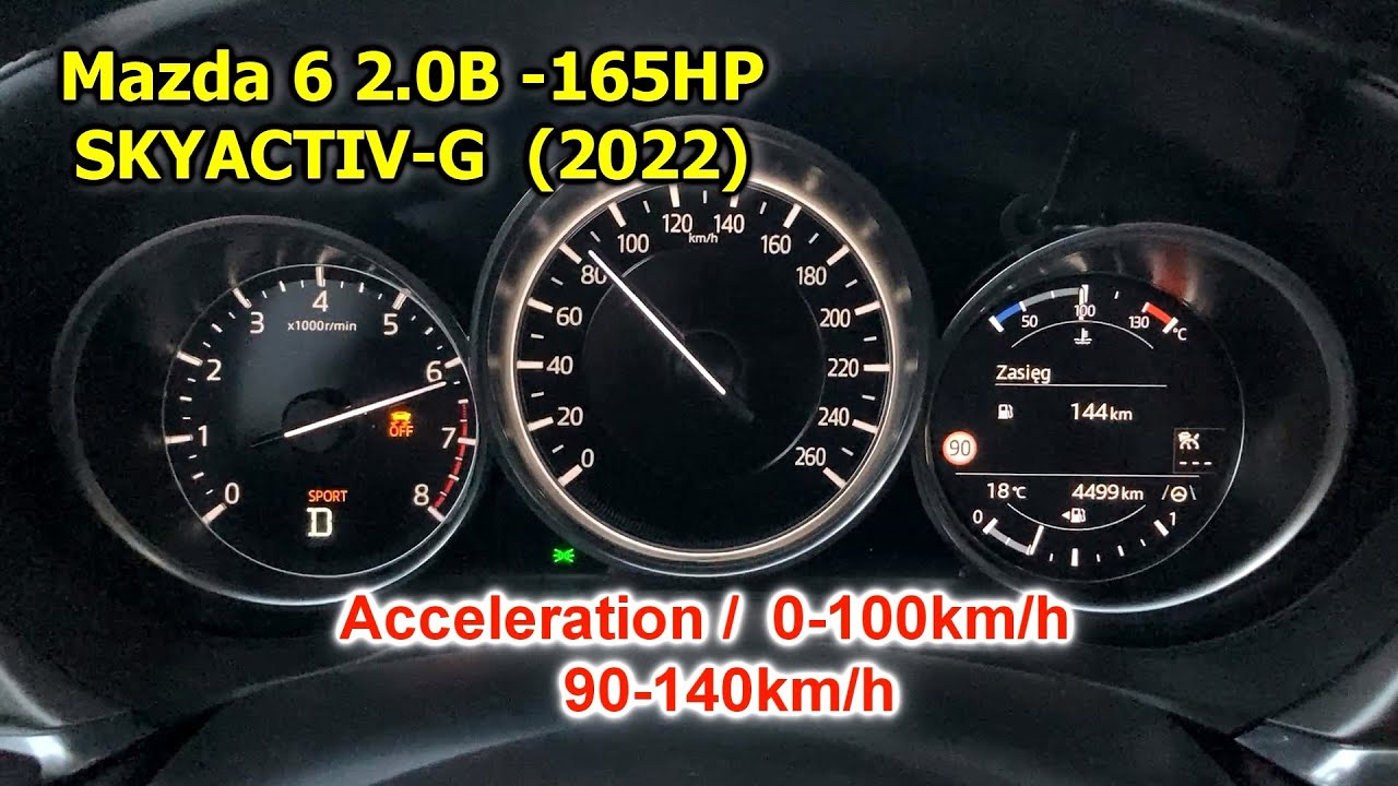 Mazda 6 Skyactiv 2.0 165HP Acceleration | 0-100km/h 90-140km/h | Test przyspieszenia