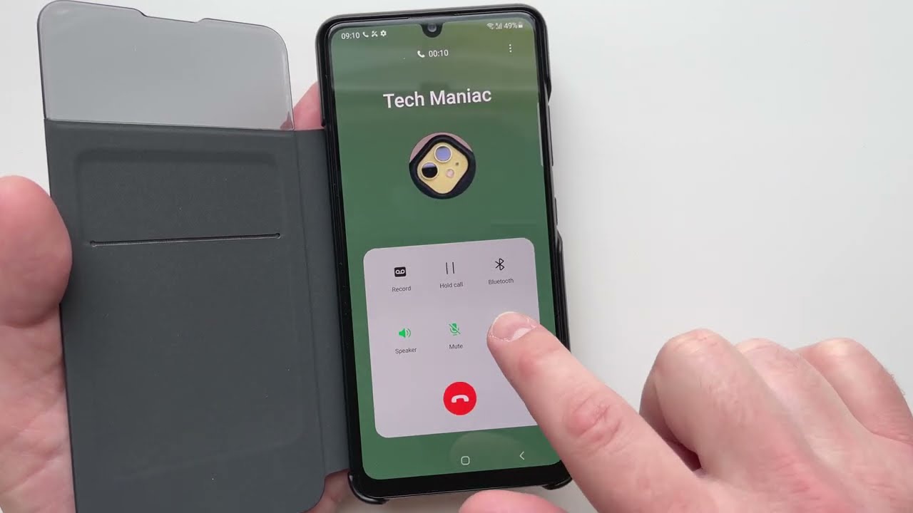 Samsung Galaxy A32 Incoming Call in Smart S View Wallet Cover Case