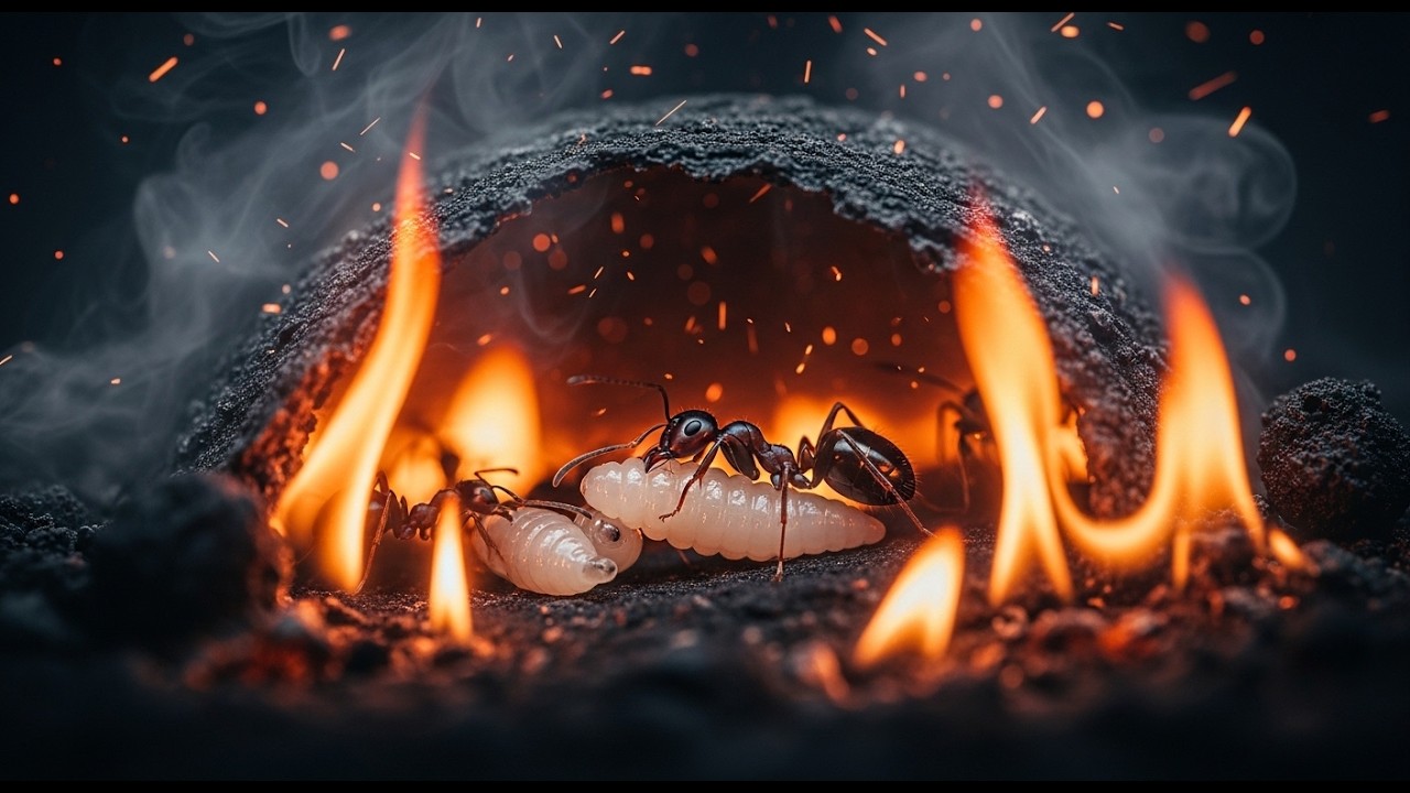 1000 Ants VS Fire -A Battle For Survival
