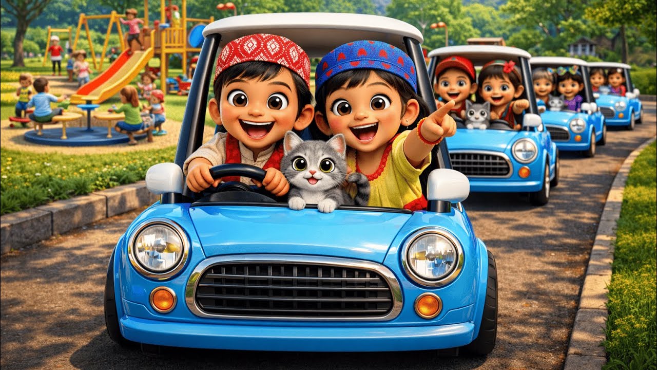 Sanu and nani driving car. | Nepali Rhymes songs | mero bal tv | nepali kids song I #nepalikids