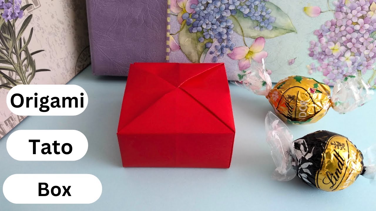 How to Make Origami Tato Box / One Sheet of Paper / No Glue & Tape