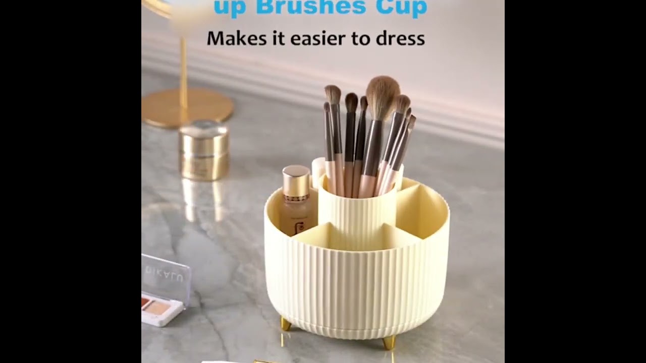 360&deg; rotating makeup organizer plastic cosmetic storage link in bio  #temu #temufinds