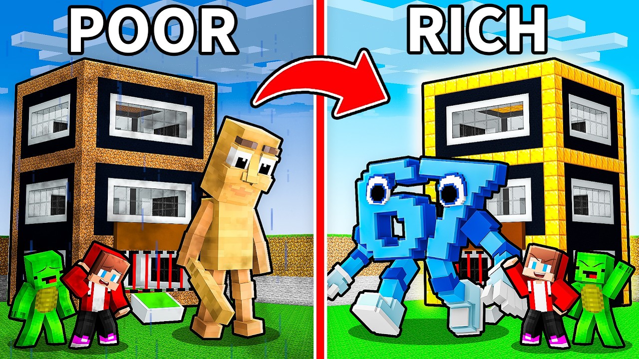 JJ and Mikey: From POOR To RICH Steal a Brainrot in Minecraft - Maizen