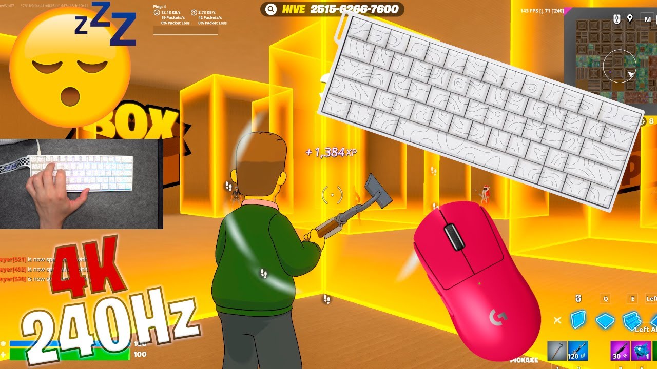 Aula Mini 60HE Max ASMR 😴 Box Fight Gameplay 📦 Satisfying Keyboard Fortnite 4K 240 FPS 🏆