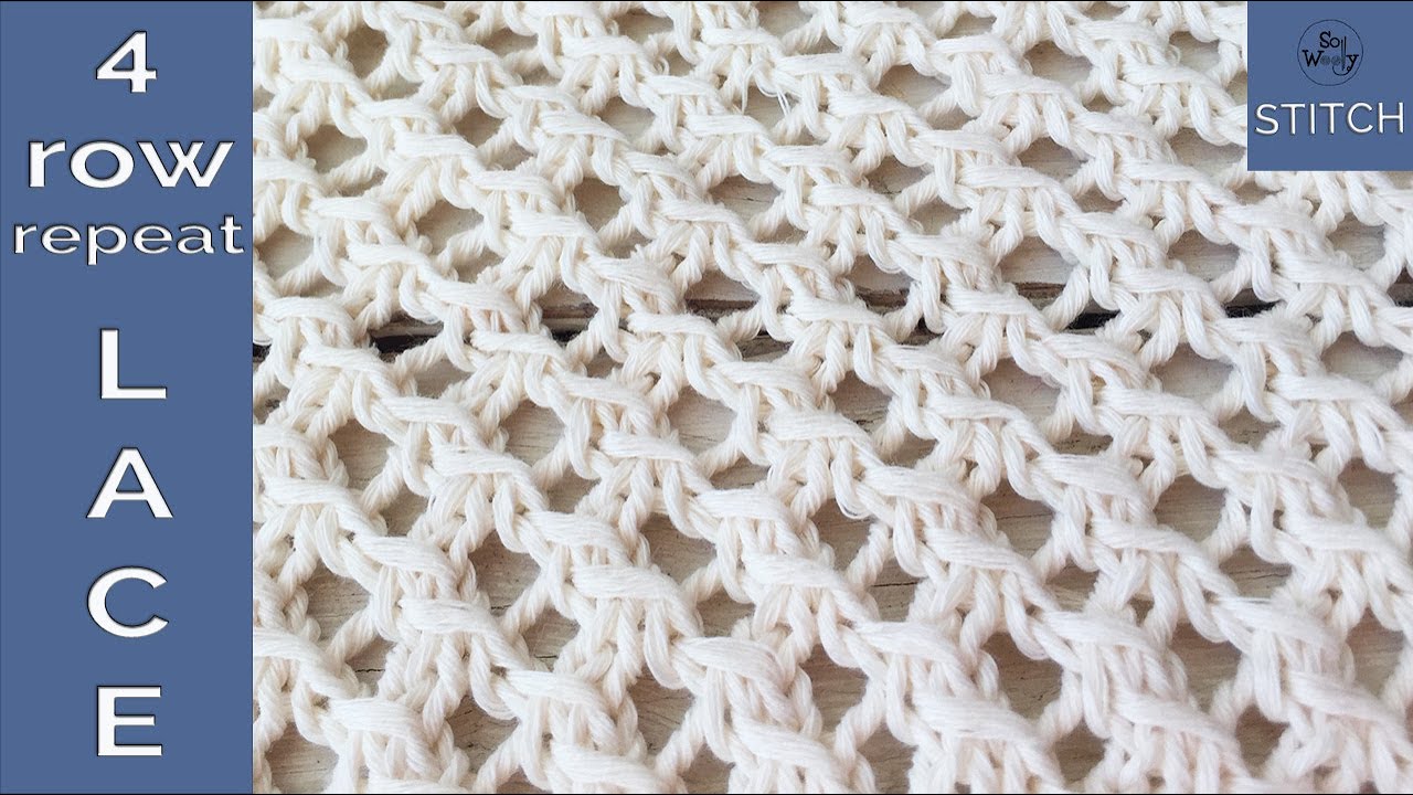 Four-row repeat Lace Stitch Knitting Pattern (Super easy!) - So Woolly