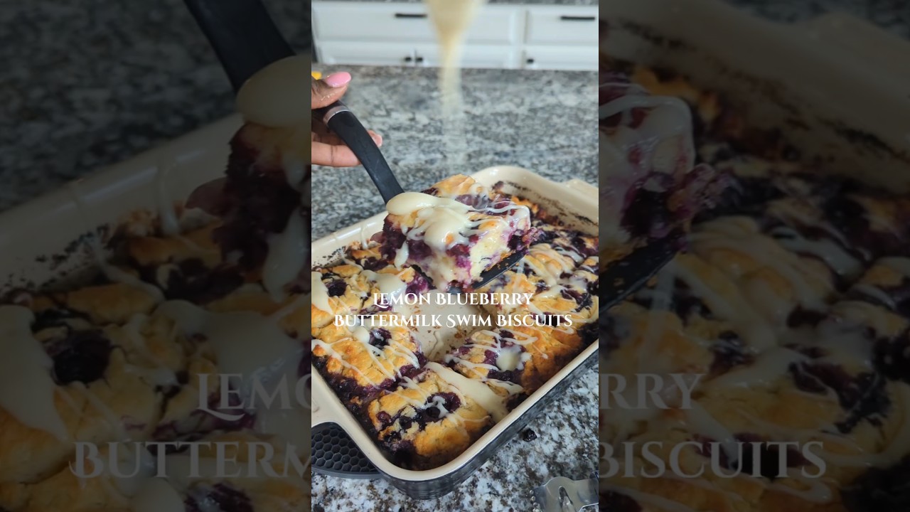 LEMON BLUEBERRY Swim BISCUITS 🫐🍋💕!  #recipe #biscuits #lemon #breakfast