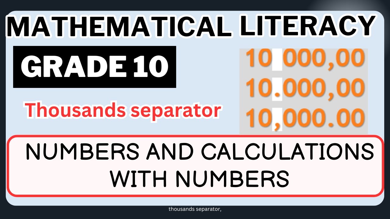 💡 Ace Grade 10 Math Literacy: The Thousand Separator  🚀