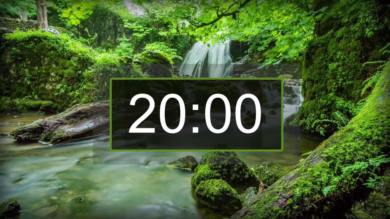Countdown timer, 20 minutes with relaxing music for studying, reading or concentration