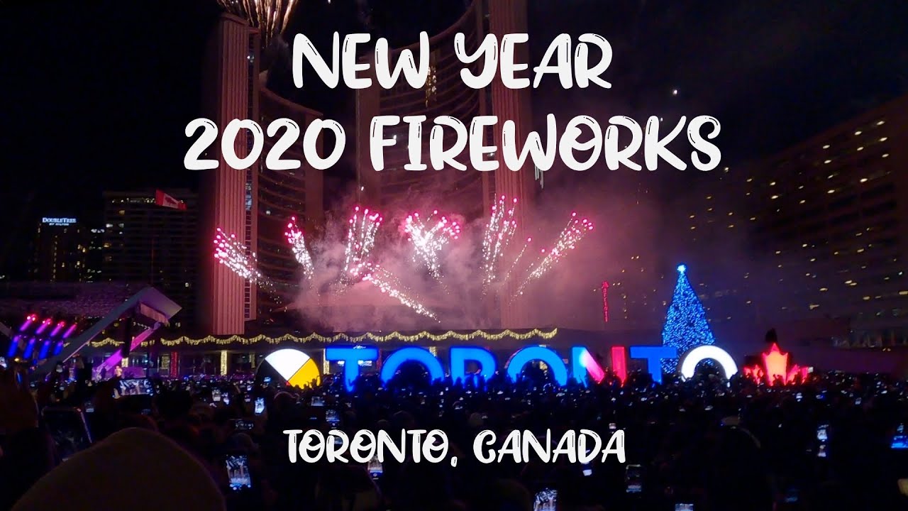 New Year's Eve 2020 Fireworks - Happy New Year - Toronto, Canada