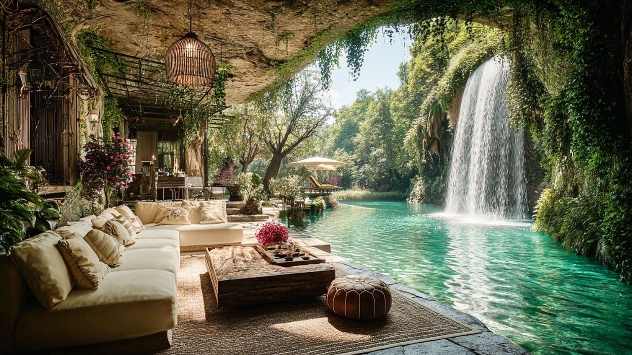 Drift Into Calm by a Secret Waterfall Cove | Birdsong & Flowing Water for Focus