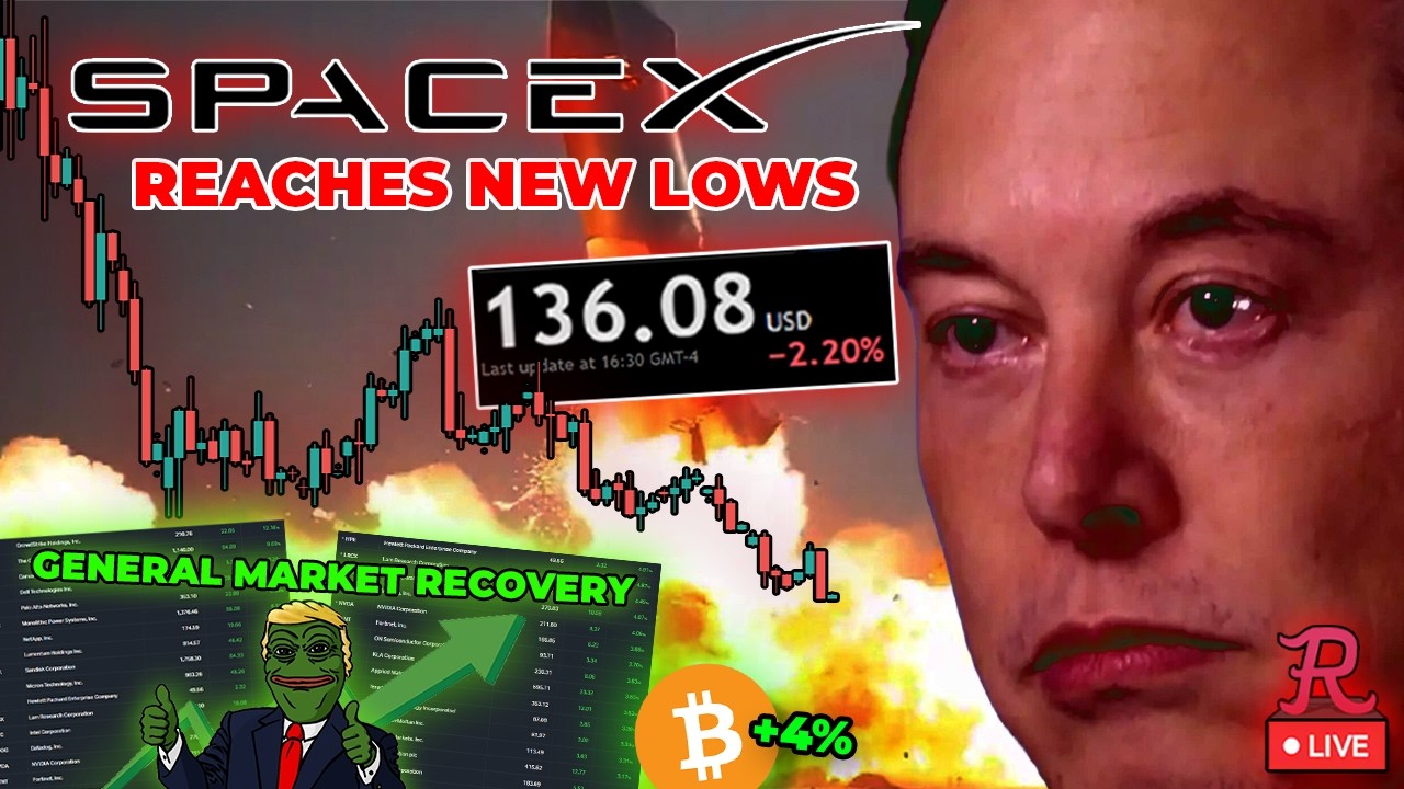 BITCOIN LIVE : BTC THREE WEEK HIGHS! SPACEX ALL TIME LOWS AGAIN