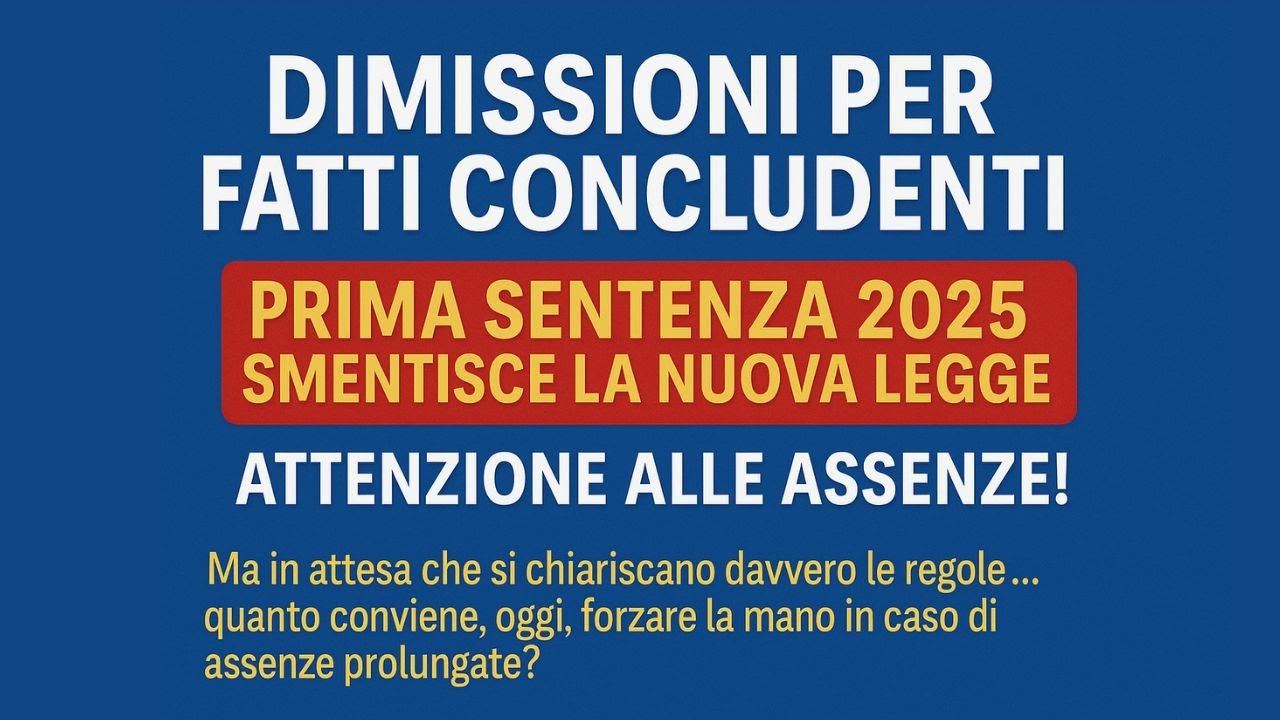 Dimissioni per Fatti Concludenti? Prima Sentenza 2025 Smentisce la Nuova Legge – Attenzione!