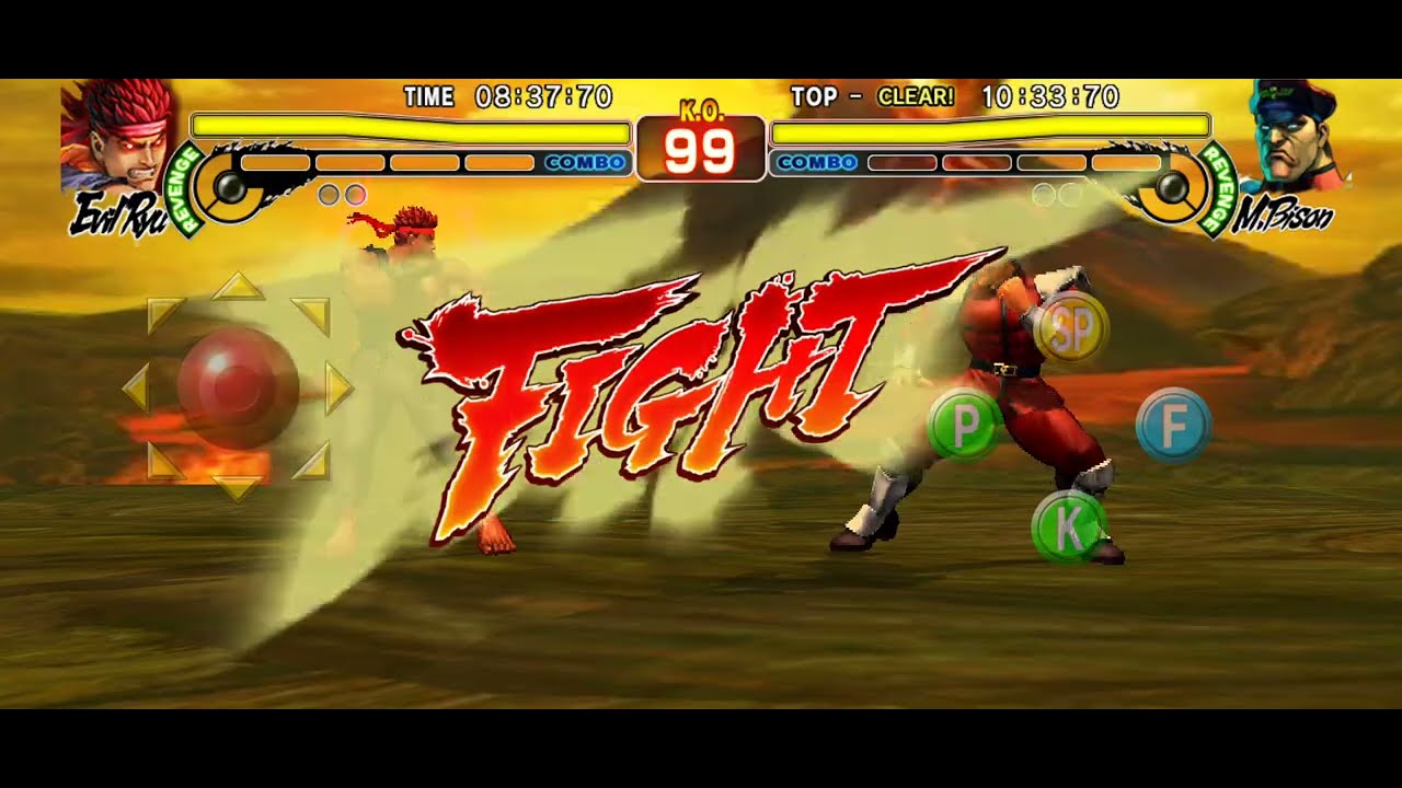 SF4, Street Fighter IV CE gameplay on mobile (Evil Ryu 殺意隆 ; difficulty : grueling)P.2