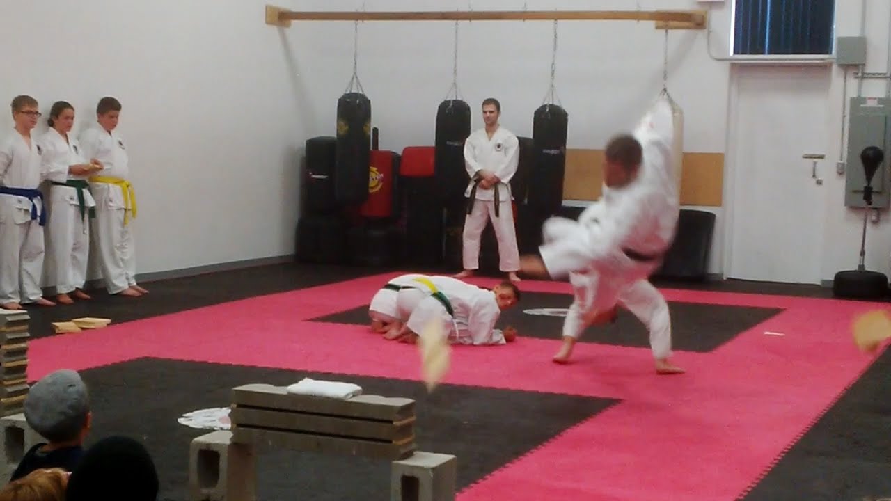Tristan's Flying Side Kick @ Kitchener Karate Academy