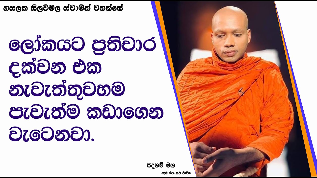 ලෝකයට ප්‍රතිචාර දක්වන එක නැවැත්තුවහම පැවැත්ම කඩාගෙන වැටෙනවා.2361Ven Hasalaka Seelawimala Thero