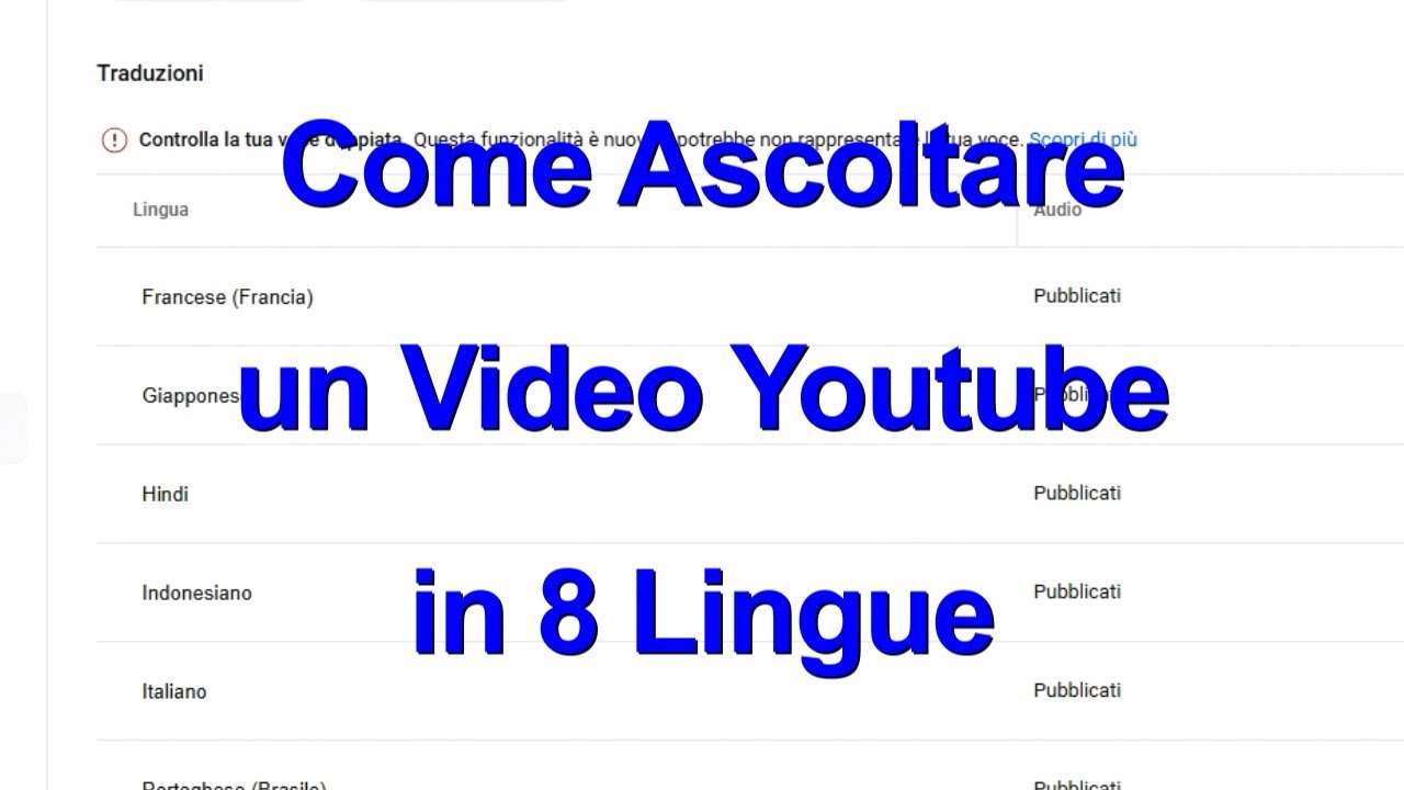 Doppiaggio Automatico Video Youtube - Come funziona