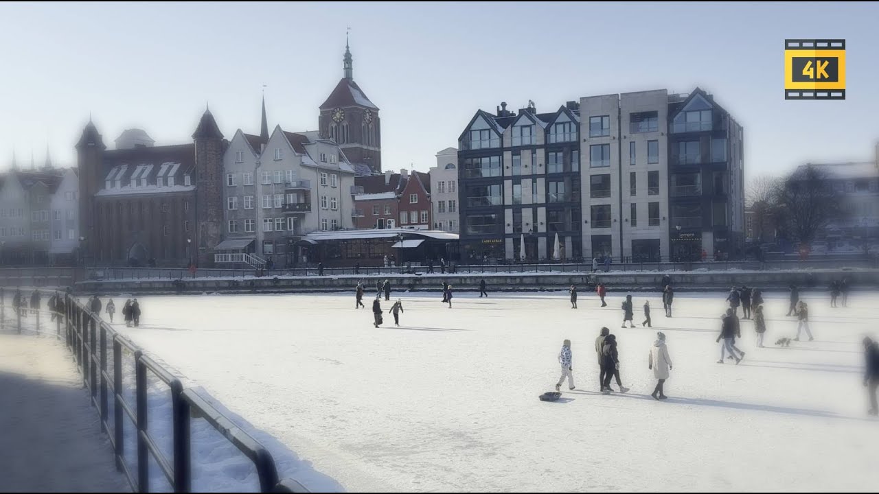 Beautiful Day Winter Relaxing Walk Poland GDAŃSK 4K