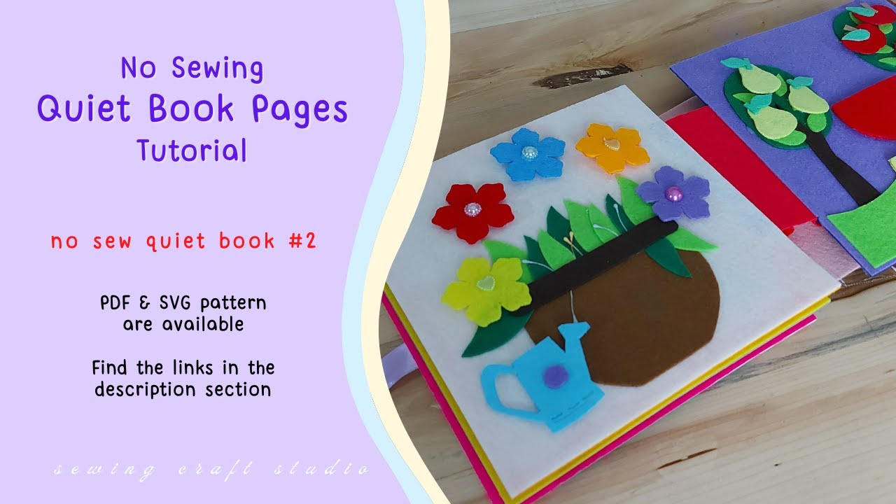 No Sewing Quiet Book #2 | Busy Book Gluing Video | Quiet Book Pattern & Tutorial@SewingCraftStudio