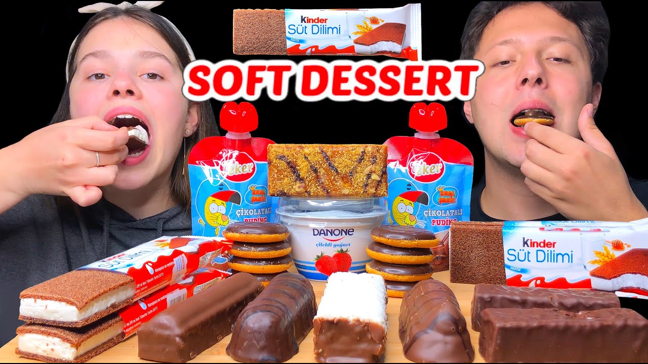 ASMR Chocolate Soft Dessert! Kinder, Chocolate Candy Bars Eating Sounds Mukbang 먹방 Tati ASMR