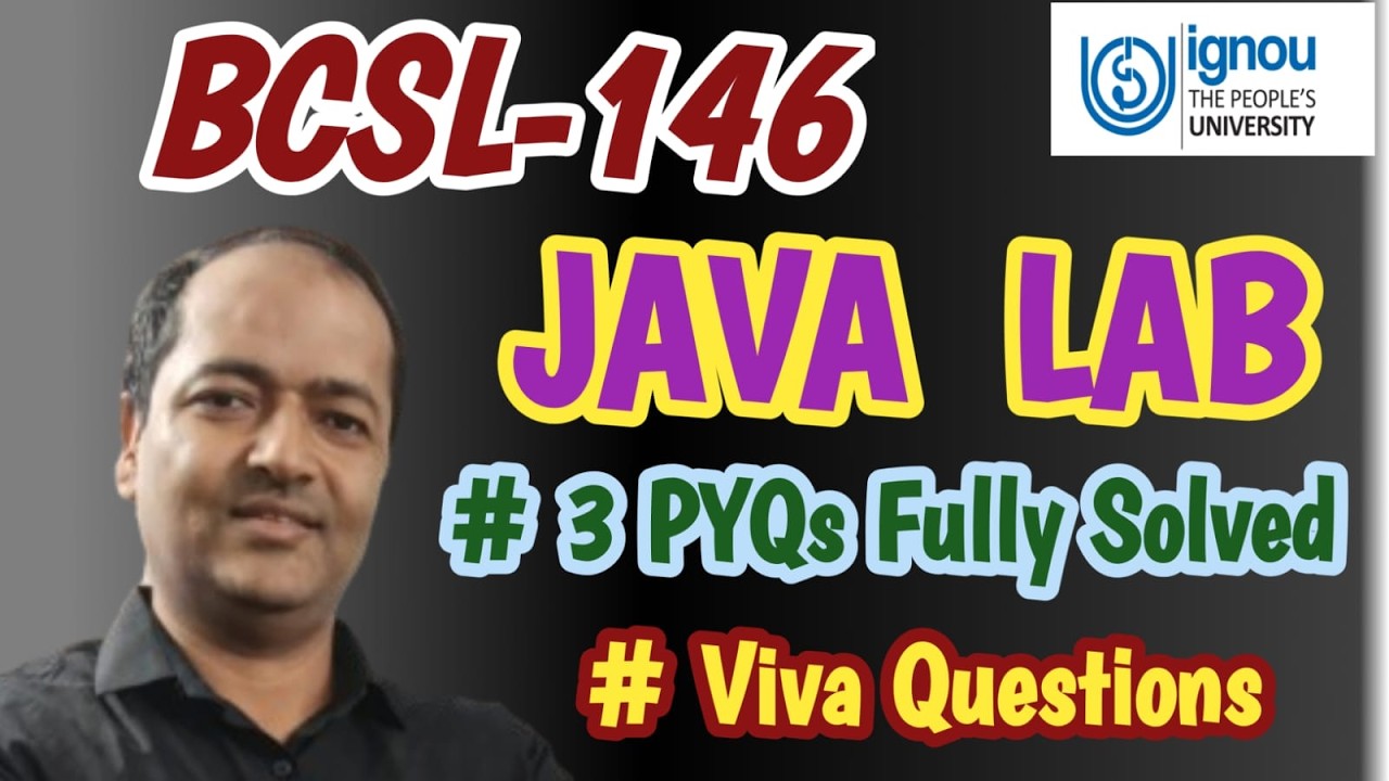 BCSL-146 Java Lab Important Questions Practical Exam PYQs #bcsl146 #ignou #ignoubca