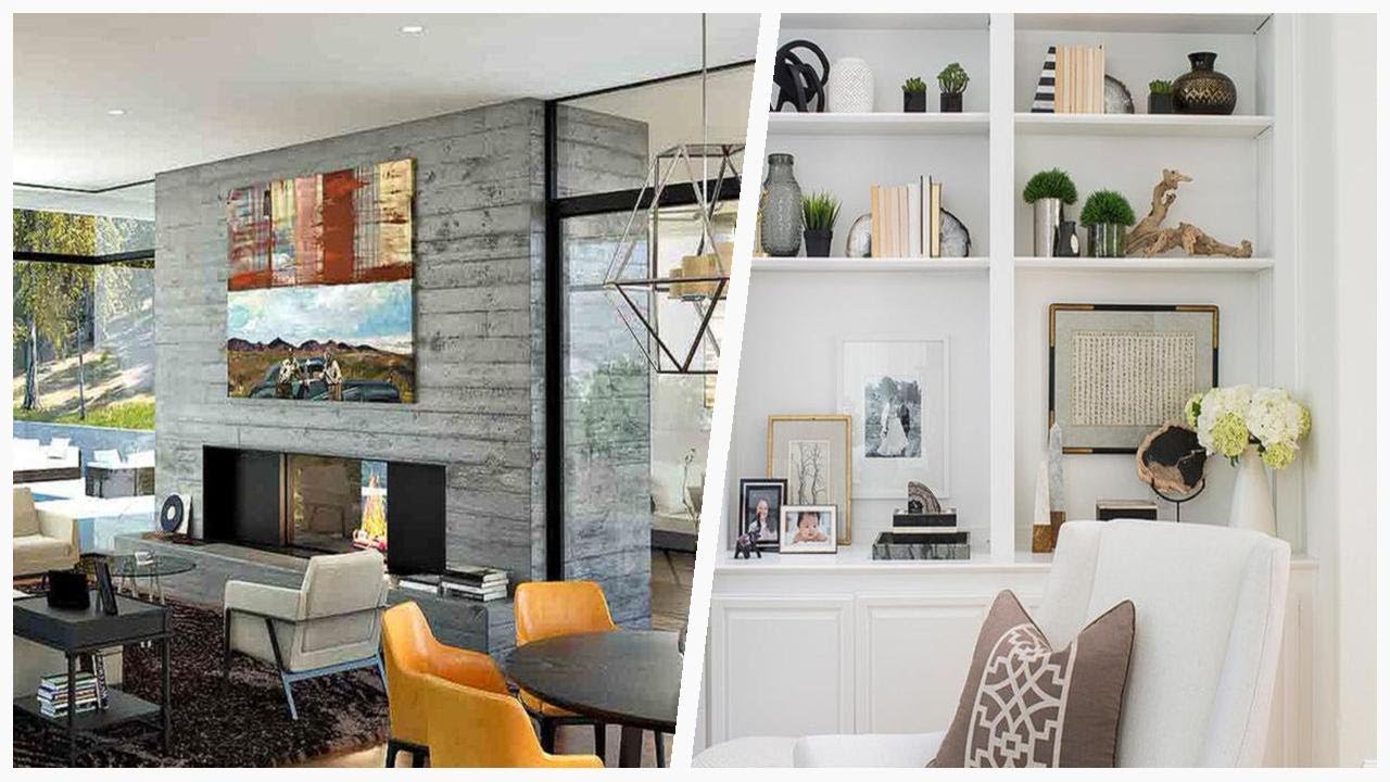 75 Transitional Living Space With A Two-sided Fireplace Design Ideas You'll Love ➤